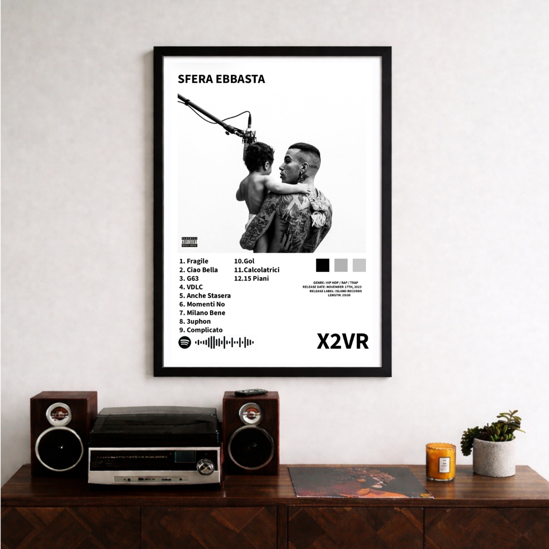 Bundle 3 Poster Digitali Sfera Ebbasta – X2VR + Famoso + Rockstar  | Rap Wall Art | Download Istantaneo