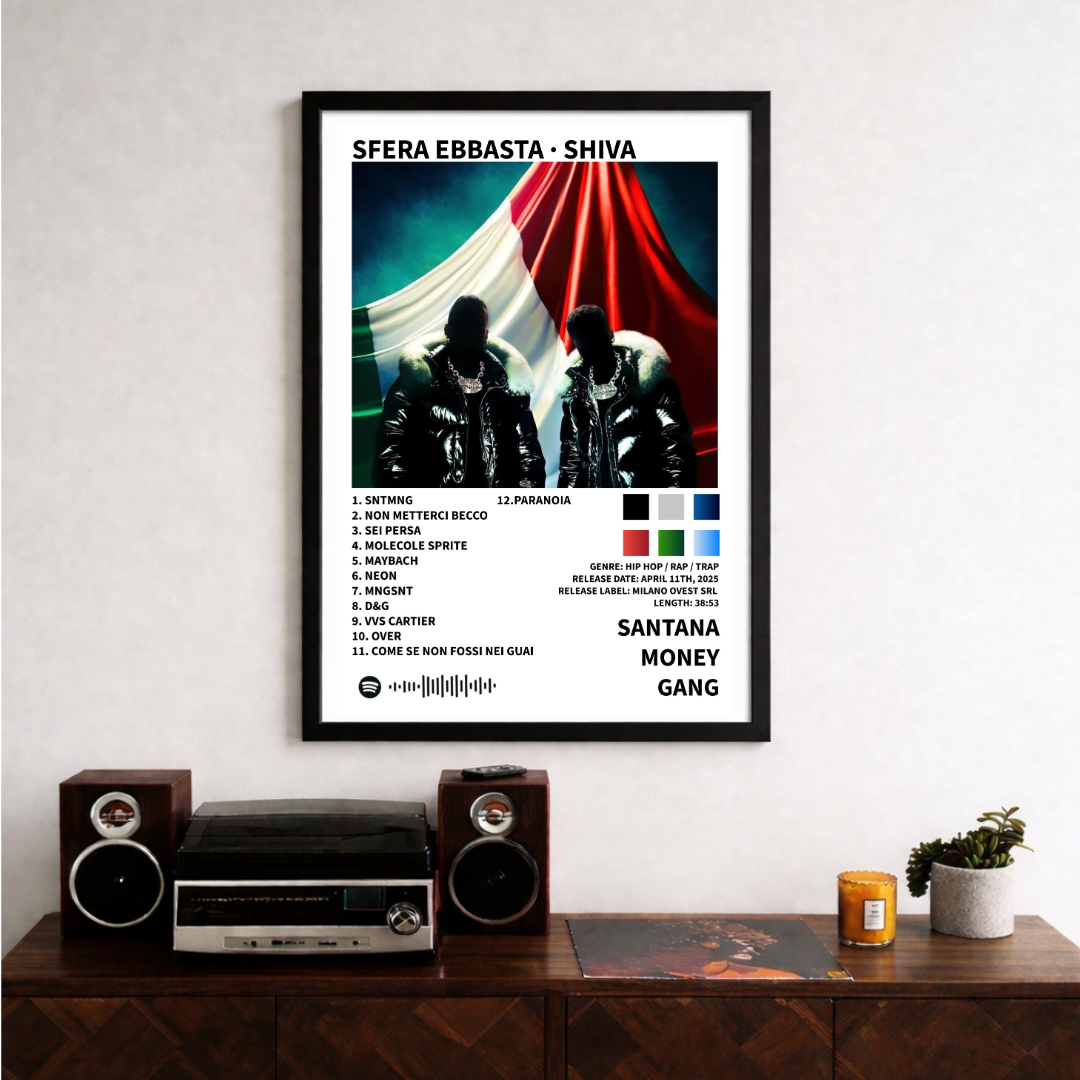 Bundle 2 Poster Digitali Shiva – Santana Season + Santana Money Gang | Rap Wall Art | Download Istantaneo