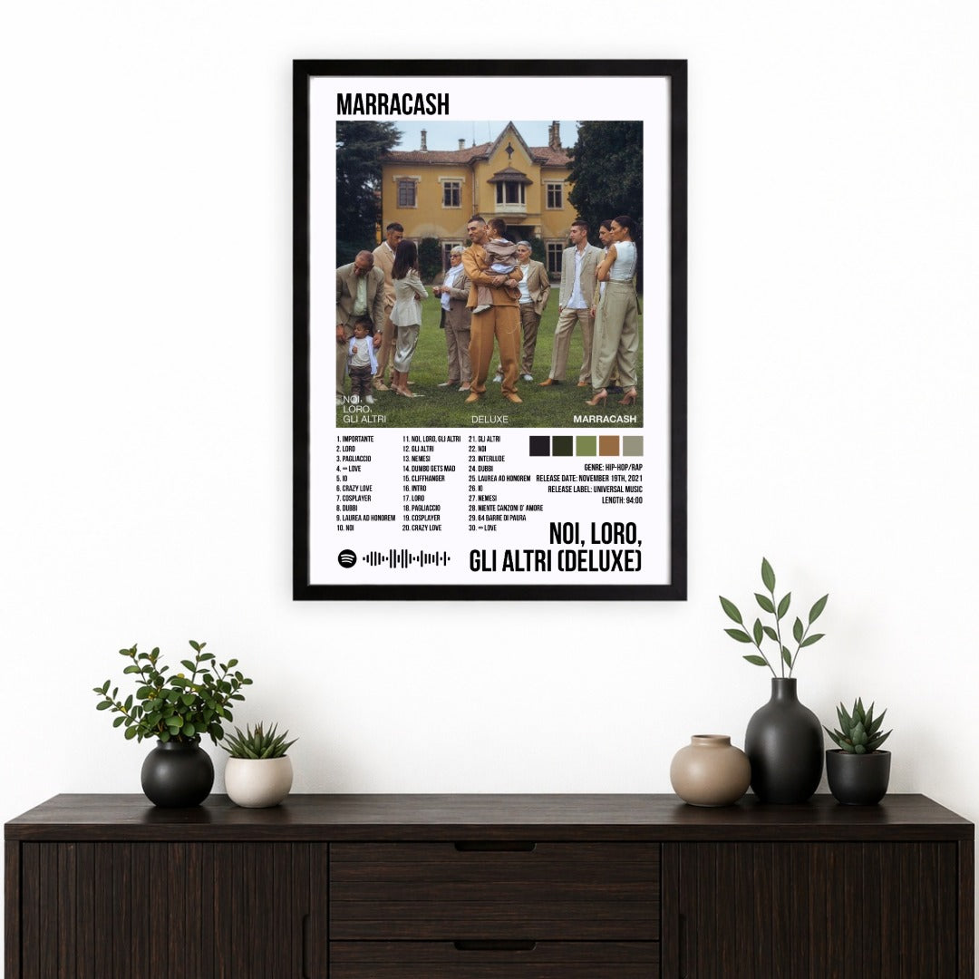 Bundle 3 Poster Digitali Marracash – Persona + È Finita la Pace + Noi Loro Gli Altri | Rap Wall Art | Download Istantaneo