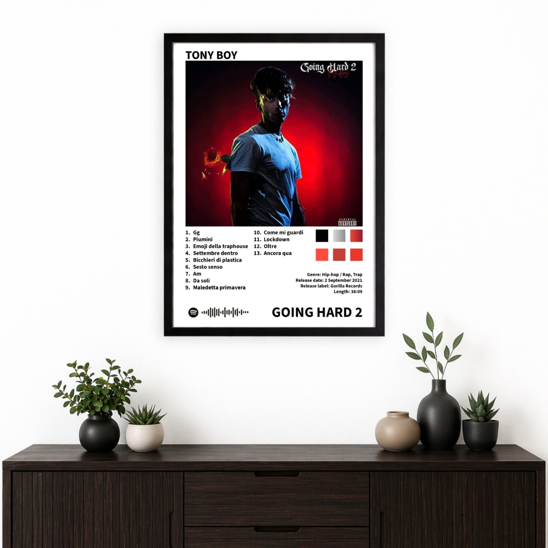 Bundle 4 Poster Digitali Tony Boy – Nostalgia + Going Hard + Going Hard 2 + Going Hard 3 | Rap Wall Art | Download Istantaneo