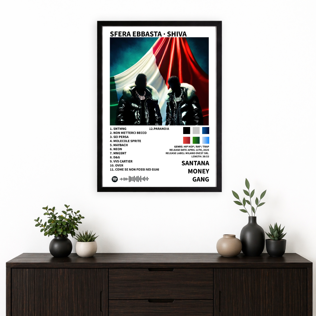 Bundle 2 Poster Digitali Shiva – Santana Season + Santana Money Gang | Rap Wall Art | Download Istantaneo
