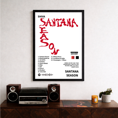 Bundle 2 Poster Digitali Shiva – Santana Season + Santana Money Gang | Rap Wall Art | Download Istantaneo