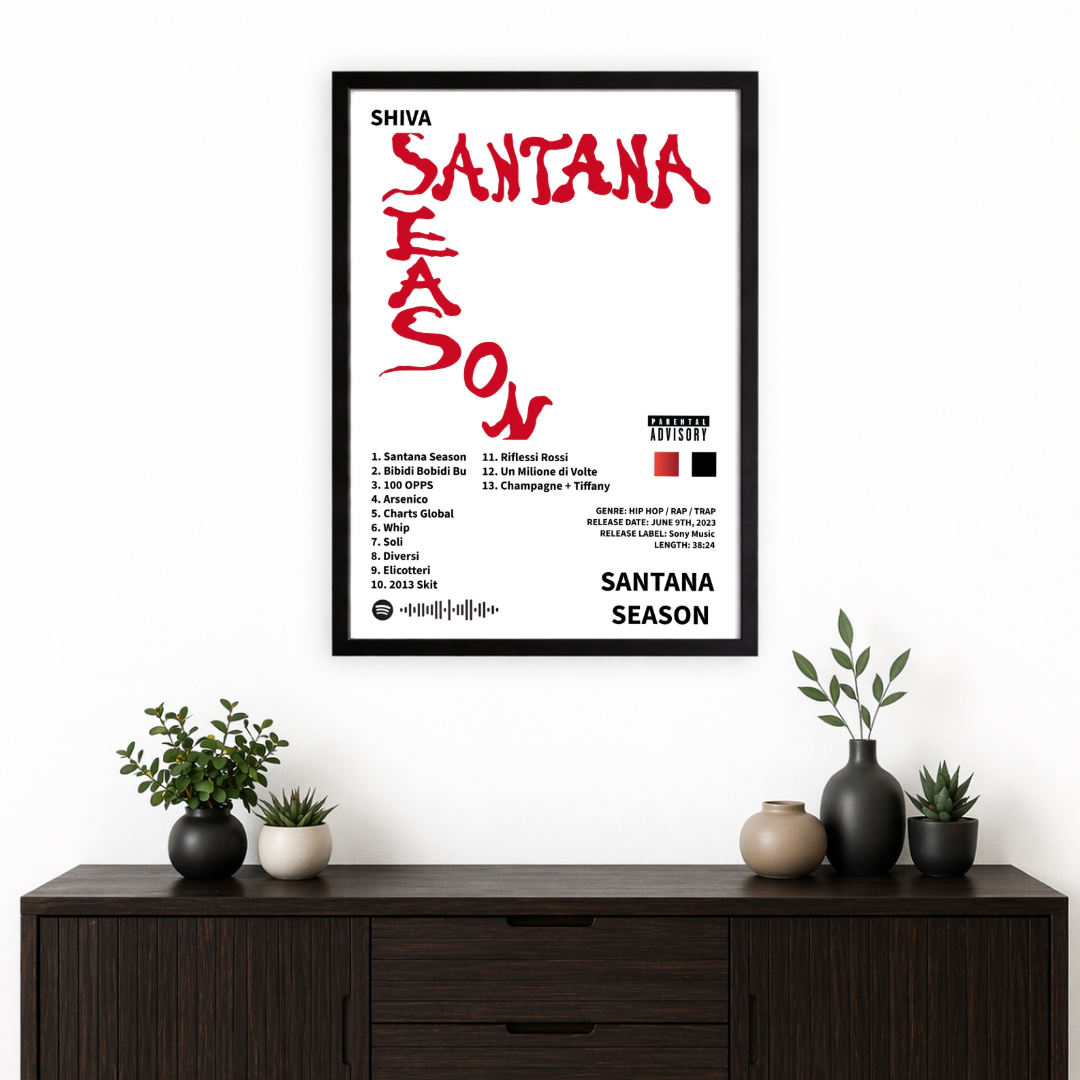 Bundle 2 Poster Digitali Shiva – Santana Season + Santana Money Gang | Rap Wall Art | Download Istantaneo