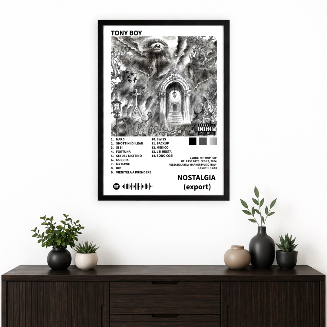 Bundle 4 Poster Digitali Tony Boy – Nostalgia + Going Hard + Going Hard 2 + Going Hard 3 | Rap Wall Art | Download Istantaneo