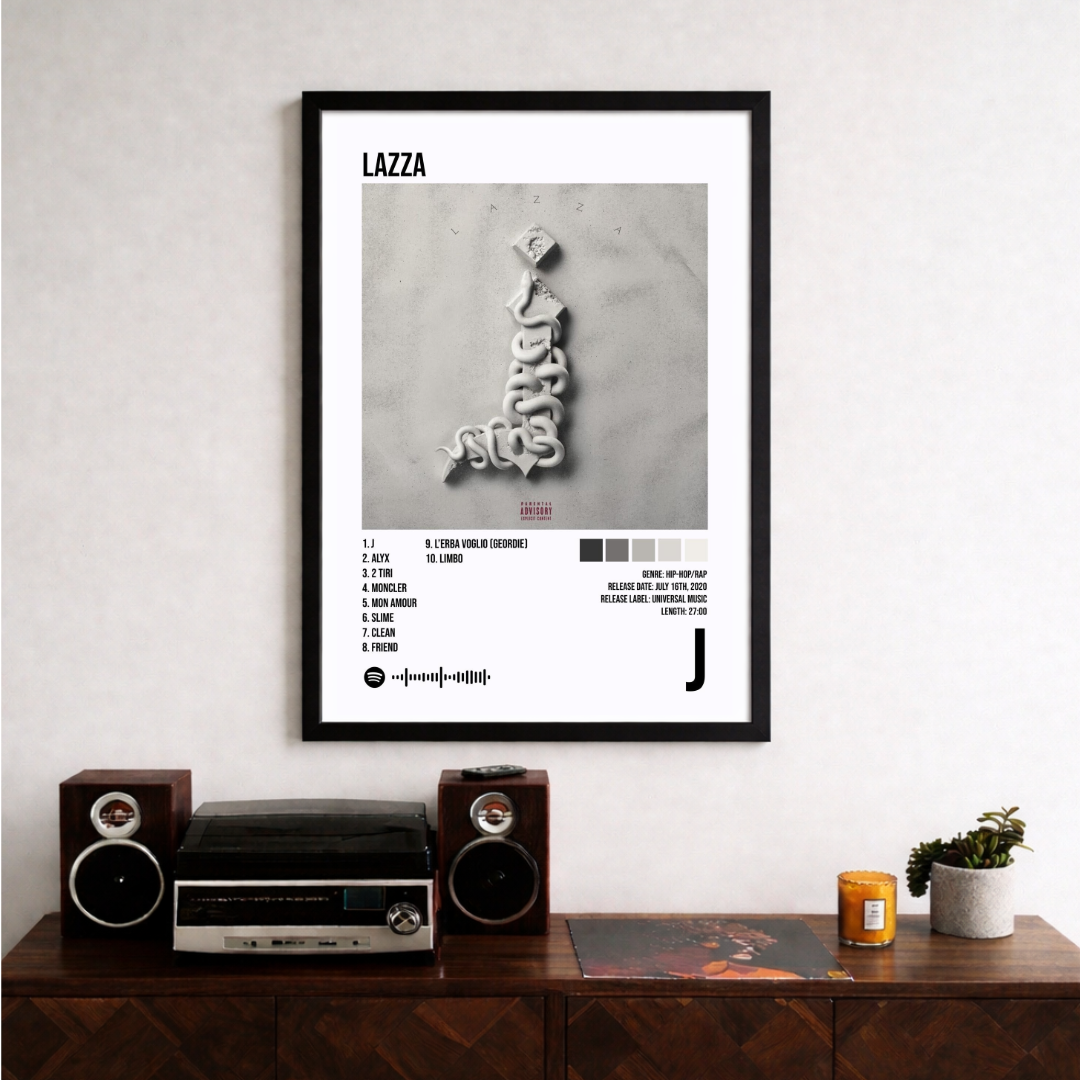 Bundle 5 Poster Digitali Lazza  – Sirio + J + Zzala + Re Mida + Locura  | Rap Wall Art | Download Istantaneo