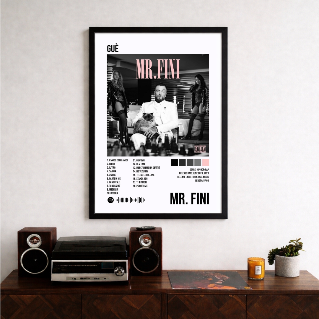 Bundle 4 Poster Digitali Guè  - Santeria + Mr Fini + Madreperla + Vero   | Rap Wall Art | Download Istantaneo